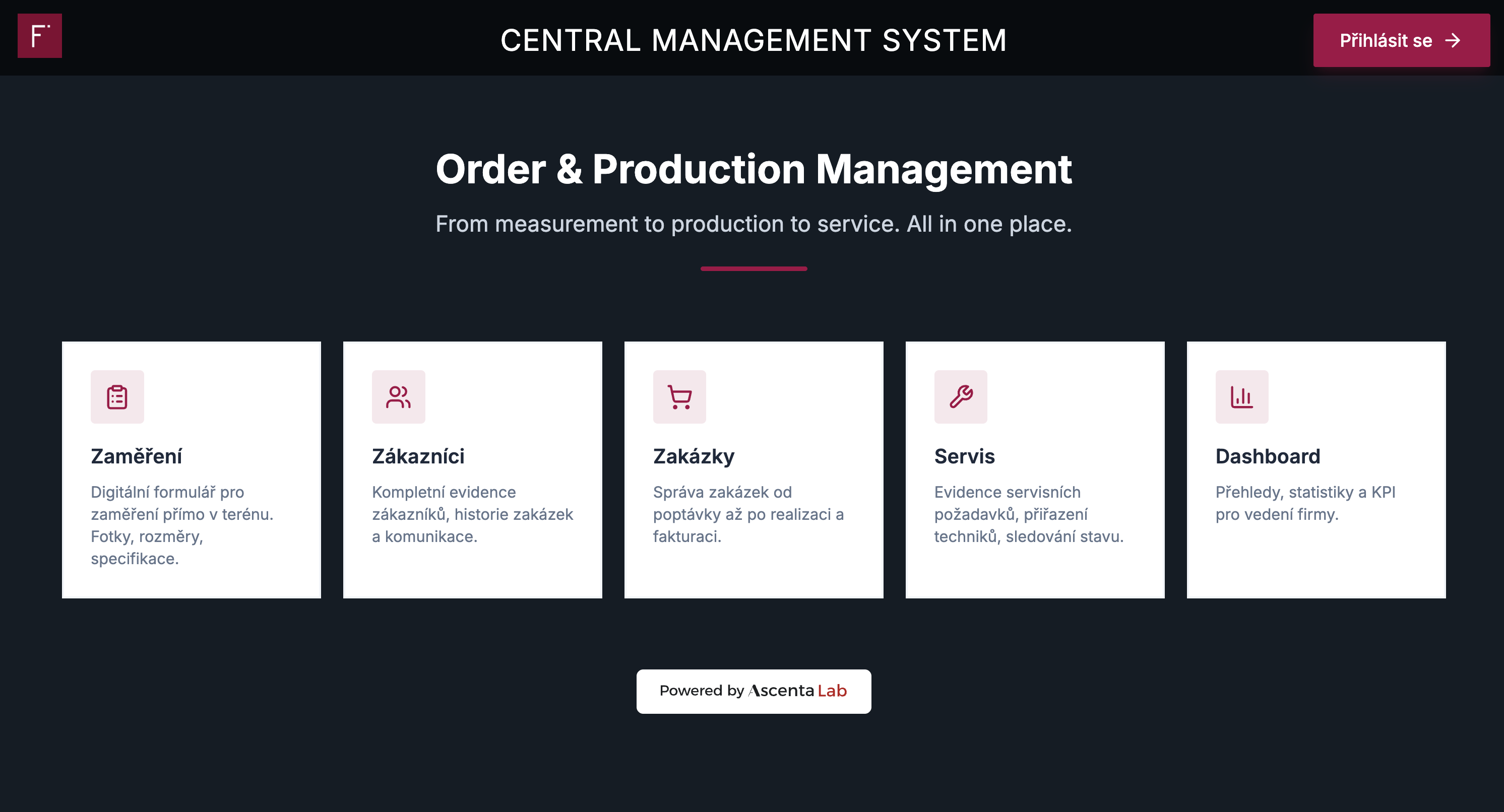 Futurol App - ukázka systému pro správu zakázek